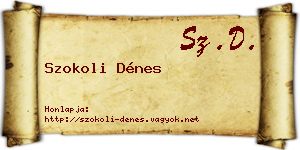Szokoli Dénes névjegykártya