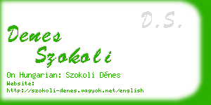 denes szokoli business card