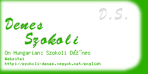 denes szokoli business card